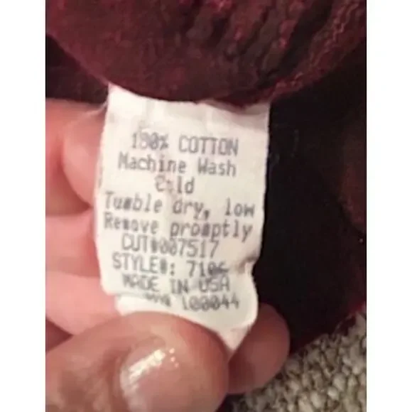 Produce Company Red Acid Wash 100% Cotton Embroidered Shirt Shacket Size S - Picture 7 of 7